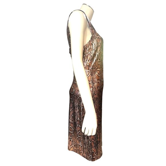 L’Agence 8P Bronze Metallic Python Print Mini Dress Glamcore Bodycon Night Luxe - Picture 3 of 14